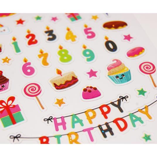 Adesivi - Compleanno, candele e numeri - 1,8 cm - Global Gift - Cartoleria  e scuola