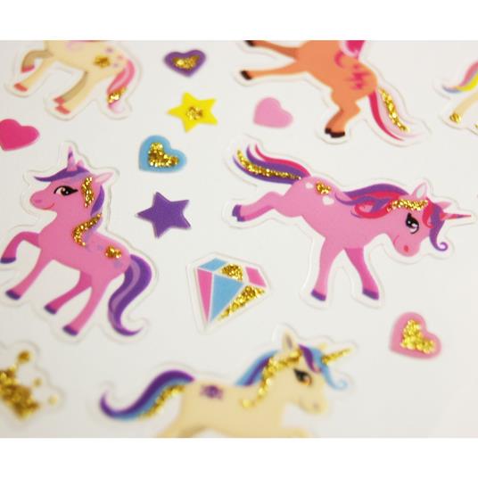 Adesivi - Unicorno - Glitter - 1,8 cm - Global Gift - Cartoleria e scuola