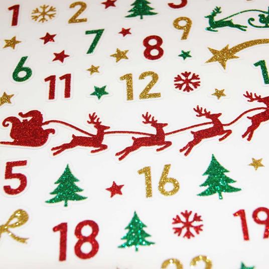 Adesivi per il calendario dell''Avvento - La slitta di Babbo Natale - 2