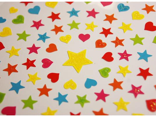 Adesivi - Cuori e stelle - multicolore - Brillantini - Global Gift -  Cartoleria e scuola