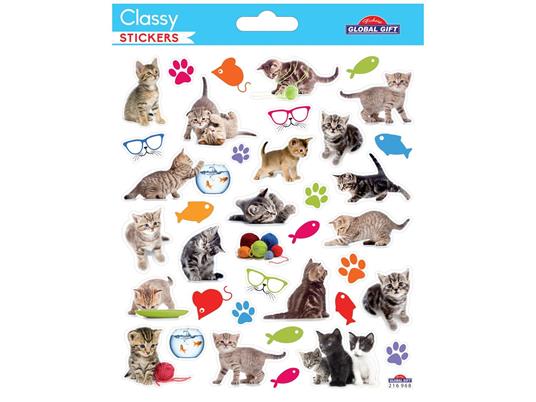 Adesivi - Piccoli gatti - Glitter - Global Gift - Cartoleria e