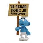 Puffi. Collector's Figure Puffo con Segno Je Pense Donc Je Schtroumpf. Plastoy (150)