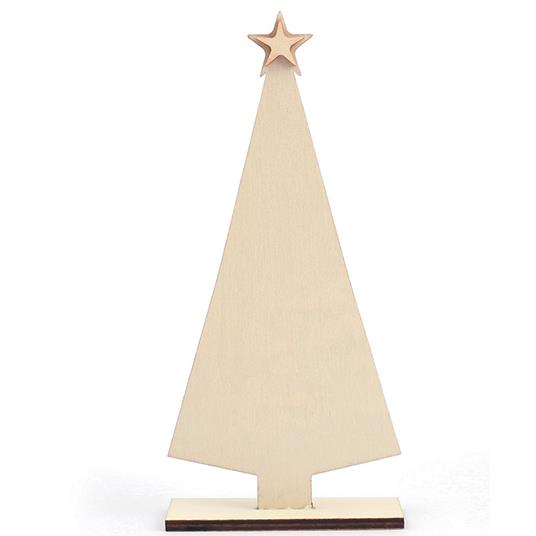 Albero di Natale in legno per decorare - 9 x 19,5 cm