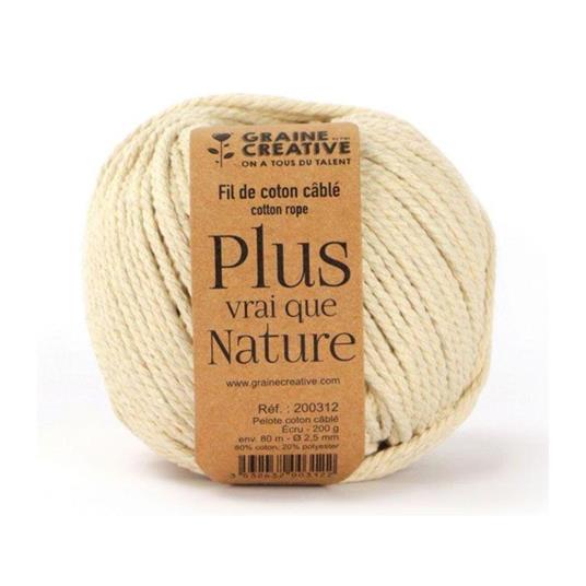 1 gomitolo di cotone cablato - Ecru
