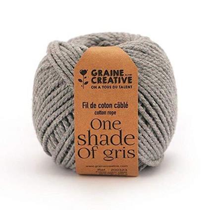 Graine Créative Cotone macramè ø 2,5 mm x 80 m - Grigio Chiaro