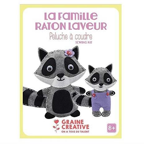 Graine Créative Kit di Peluche da Cucire - Famiglia di procioni