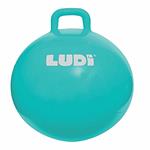 Pallone per saltare XXL Blu | Ludi | Maniglia anatomica - Pallone gonfiabile grande - Plastica spessa ed elastica - Giocattolo al chiuso e all’aperto - Per gli assi del rimbalzo! | Da 5 anni