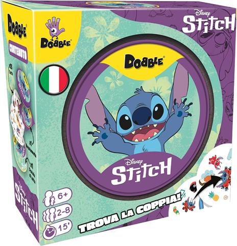 Asmodee – DOBBLE STITCH – Gioco da Tavolo Rapido e Divertente per Famiglie, Bambini e Amici – Carte da Gioco da Viaggio