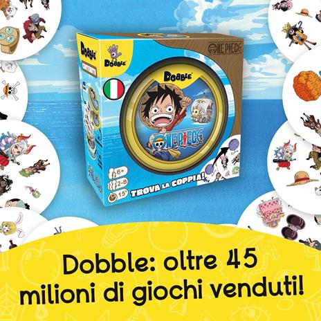 Asmodee – DOBBLE ONE PIECE – Gioco da Tavolo Rapido e Divertente per Famiglie, Bambini e Amici – Carte da Gioco da Viaggio - 5