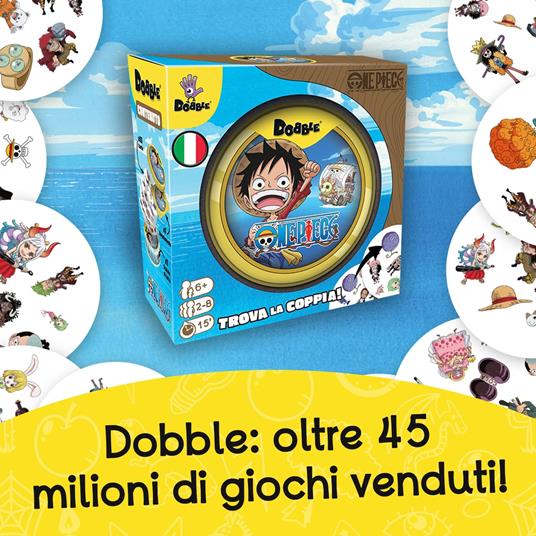 Asmodee – DOBBLE ONE PIECE – Gioco da Tavolo Rapido e Divertente per Famiglie, Bambini e Amici – Carte da Gioco da Viaggio - 5