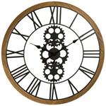 Orologio da parete con meccanismo a vista, Ø 70 cm, cornice in legno