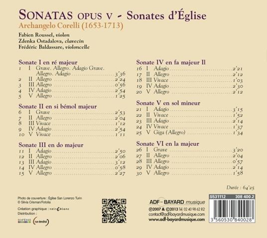 Sonates op.5 Sonates De L - CD Audio di Arcangelo Corelli - 2