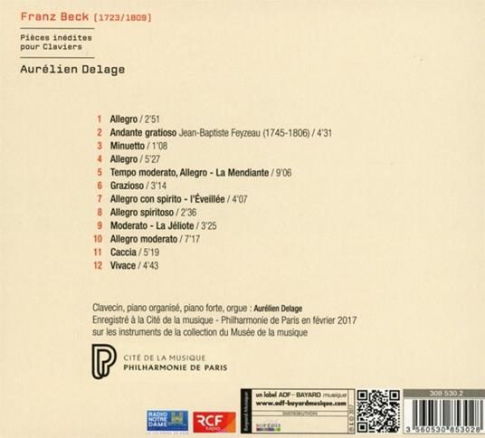 Franz Beck - Unreleased Works For Keyboards - CD Audio - 2