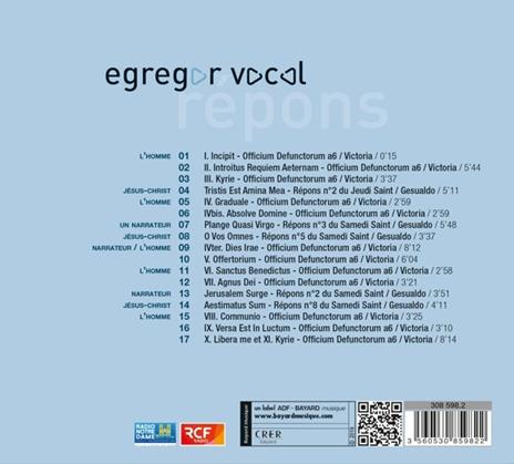 Egregor Vocal - Repons - CD Audio - 2