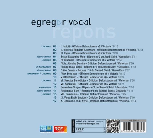 Egregor Vocal - Repons - CD Audio - 2