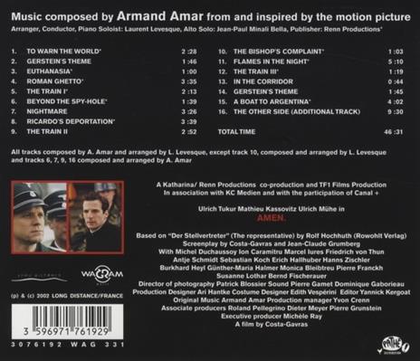 Amen (Colonna sonora) - CD Audio di Armand Amar - 2