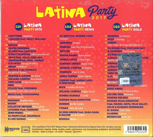 Latina Party 2017 - CD Audio - 2