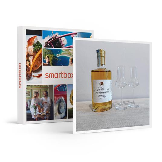 SMARTBOX - Aroma Wine Bar Enoteca: 1 bottiglia di grappa con 2 calici da degustazione a domicilio - Cofanetto regalo