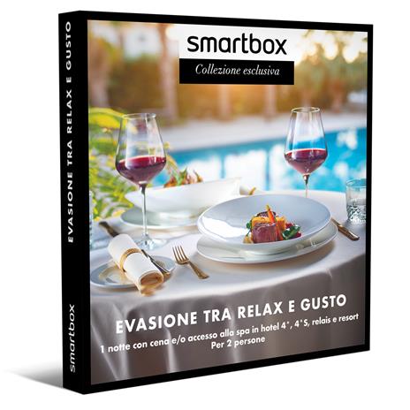 SMARTBOX - Evasione tra relax e gusto - Cofanetto regalo - 1 notte con 1 cena e/o 1 accesso alla Spa in hotel 4*, 4*S, relais e resort per 2 persone