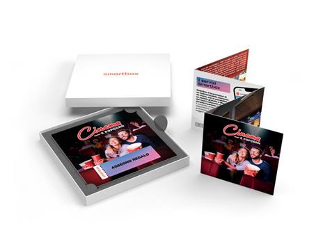 SMARTBOX - Cinema e popcorn - Cofanetto regalo - 2 biglietti d''ingresso, popcorn e bevanda per 2 persone - 2