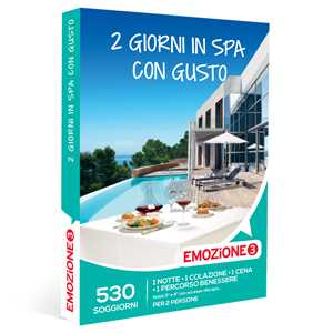 Idee regalo EMOZIONE3 2 giorni in spa con gusto Cofanetto regalo 1 notte con prima colazione, 1 cena e 1 percorso benessere per 2 persone Emozione3