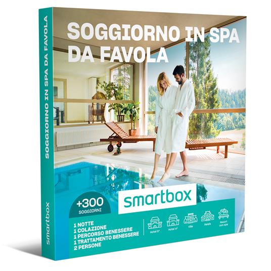 SMARTBOX - Soggiorno in spa da favola - Cofanetto regalo - 1 notte con colazione e 1 esperienza benessere per 2 persone