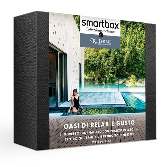 SMARTBOX - Oasi di relax e gusto - Cofanetto regalo - 1 ingresso giornaliero e 1 pranzo presso un centro QC Terme per 2 persone