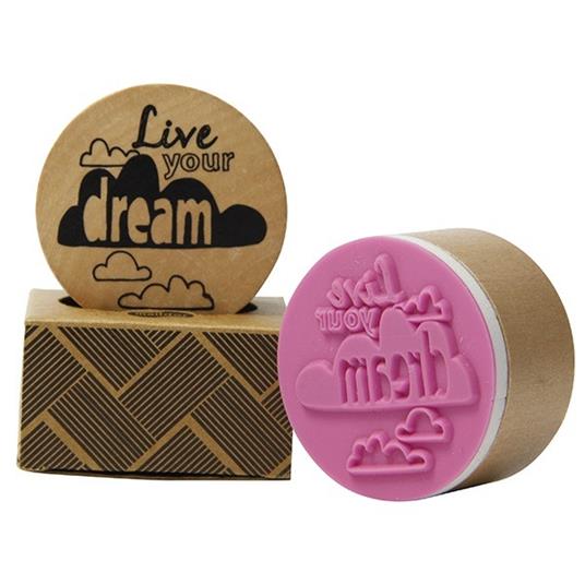 Timbro in legno Pop' Stamp. Live Yout Dreams