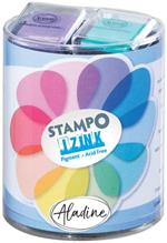 Aladine 45126 - Kit tamponi per timbri, Colori Pastello