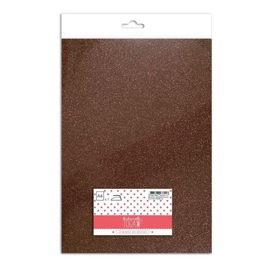 Ferro su glitter flex - Marrone lucido - 30 x 21 cm