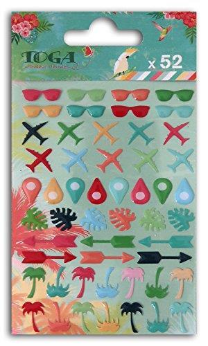 Toga Tropical Paradise  31 x 32 x 0,5 cm Multicolore  Set di 6 Fogli Produzione Carta