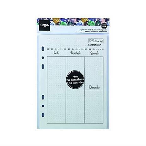 Toga Pagine di Ricarica Bullet Journal, Multicolore, Taglia unica