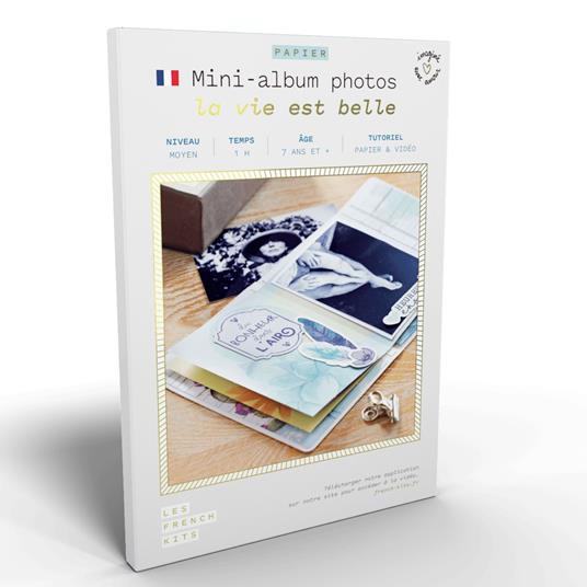 Scatola Scrapbooking - Mini album fotografico - 8 pagine - French