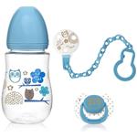 Set Regalo 3 In 1 Con Biberon, Ciuccio E Catenella Blu  2256