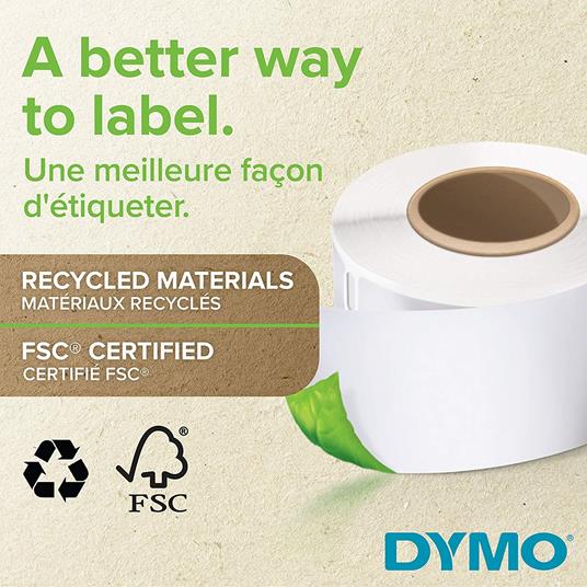 DYMO LW etichette per badge piccole, 41 mm x 89 mm, rotolo da 300 etichette facilmente staccabili, autoadesive, per etichettatrici LabelWriter, originali - 2