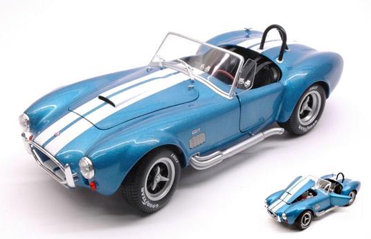 Ac Cobra 427 Mkii 1965 Metallic Blue W/White Stripes 1:18 Model Sl1850017 - 2