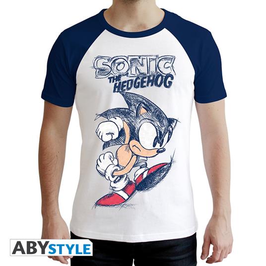 T-Shirt Unisex Tg. XS Sonic: Sonict White & Blue Premium