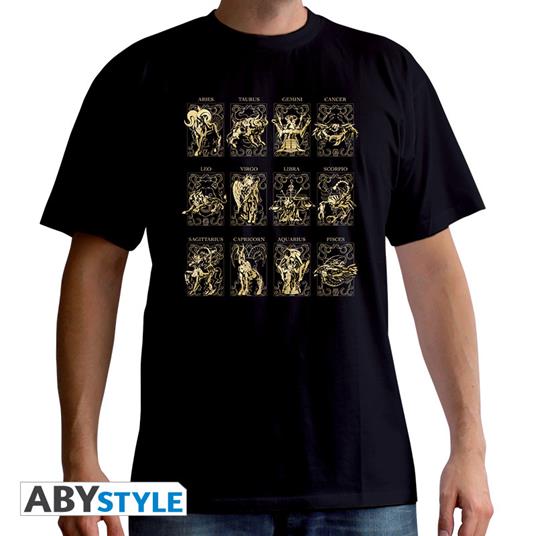 T-Shirt Unisex Tg. M. Saint Seiya: 12 Golden Saints Black