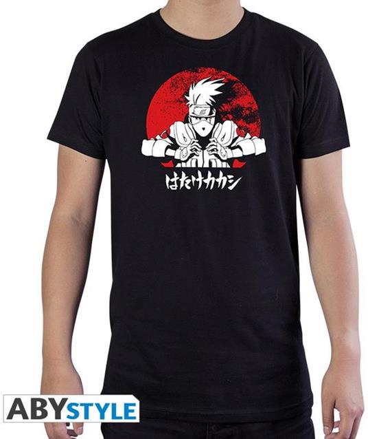 T-Shirt Unisex Tg. L. Naruto Shippuden: Kakashi Black Basic