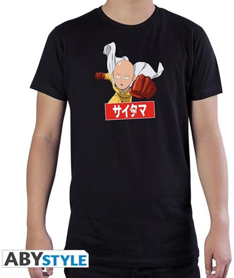 T-Shirt Unisex Tg. S. One Punch Man: Saitama Black Basic