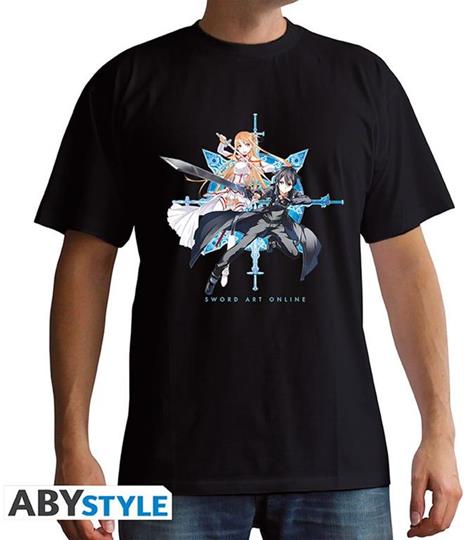 Sword Art Online: Kirito & Asuna Black Basic (T-Shirt Unisex Tg. M)
