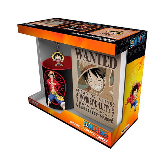 One Piece - Tazza Mug320ml + Portachiavi Pvc + Agenda Wanted Luffy - Abystyle