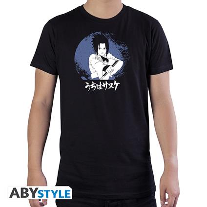 T-Shirt Unisex Tg. S Naruto Shippuden: Sasuke Black Basic