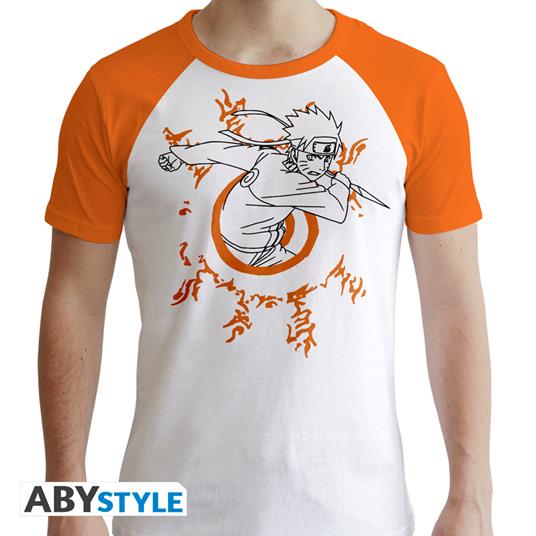 Naruto Shippuden - Tshirt Naruto Man Ss White & Orange - Premium