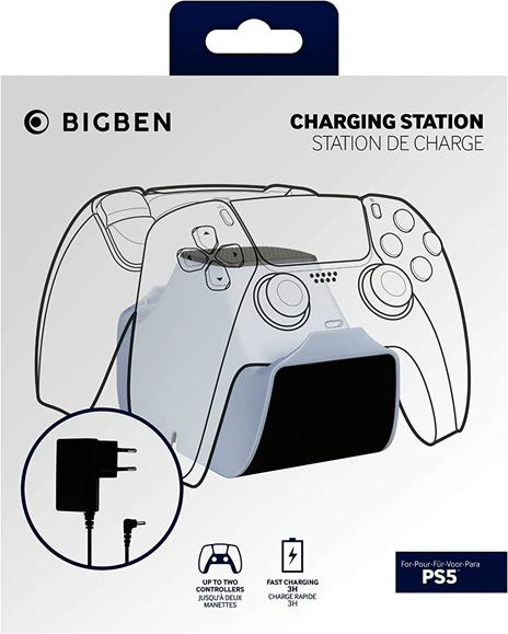 NACON PS5DUALCHARGER, Base di ricarica, PlayStation 5, Nero, Bianco, Sony, 3 h, AC - 5