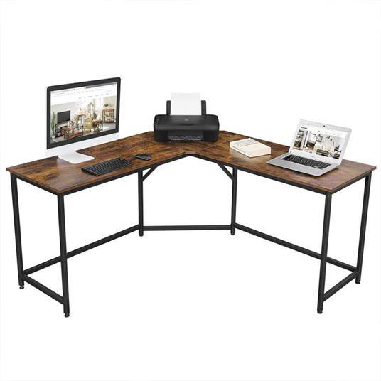 Scrivania Angolare per Computer con Supporto per Monitor, Scrivania Porta PC in Legno, Scrivania Salvaspazio e Moderna per Ufficio e Studio, 2 | Leroy Merlin