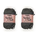 2 filati di cotone per uncinetto 55 m - grigio scuro