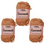 3 filati di cotone per uncinetto 55 m - caramello