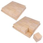 2 vassoi e 32 cubi in legno - 26,5 x 26,5 x 6,5 cm