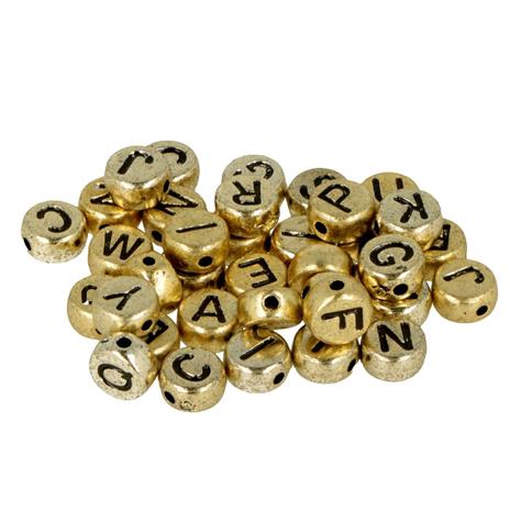 Set di perline alfabetiche bianche e oro - 2